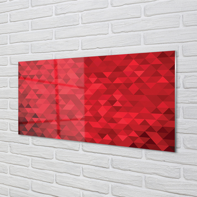 Glass print Triangles red pattern