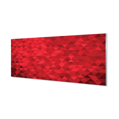 Glass print Triangles red pattern