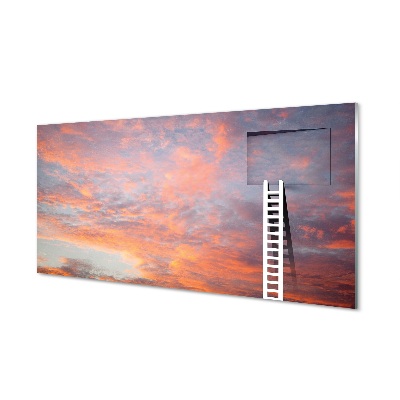 Glass print Sunset sky ladder