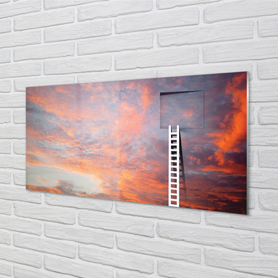 Glass print Sunset sky ladder