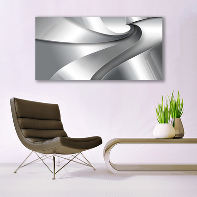 Glass Print Abstract art art silver grey