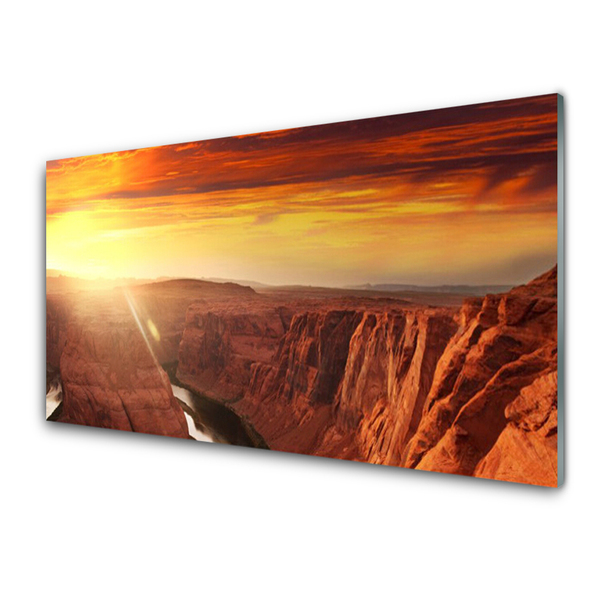 Glass Print Grand canyon landscape brown gold red