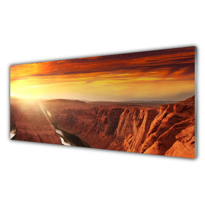 Glass Print Grand canyon landscape brown gold red
