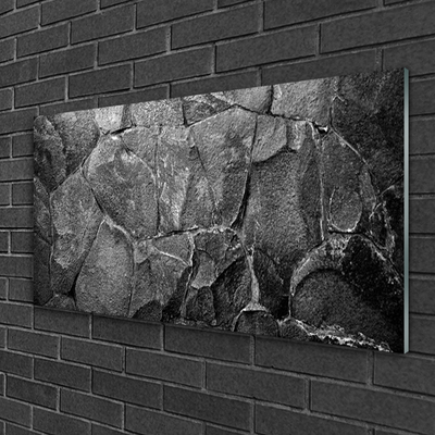 Glass Print Rocky rocks nature grey black