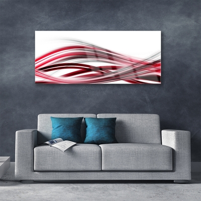 Glass Print Abstract art art pink red white