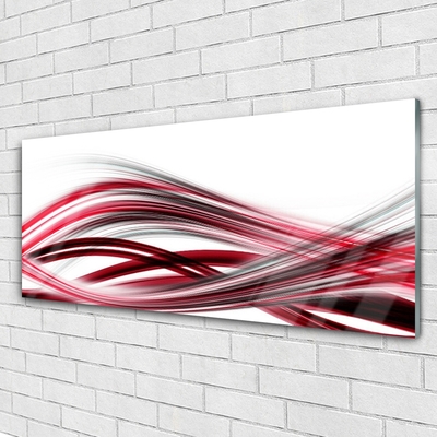 Glass Print Abstract art art pink red white