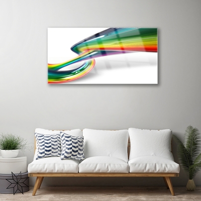 Glass Print Abstract rainbow art red yellow green blue