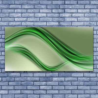 Glass Print Abstract art green grey