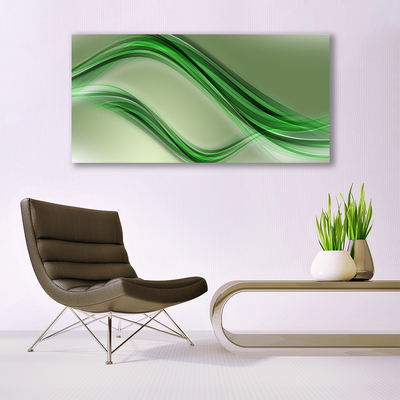 Glass Print Abstract art green grey