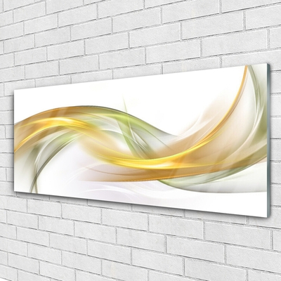 Glass Print Abstract art gold yellow