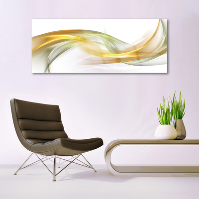 Glass Print Abstract art gold yellow