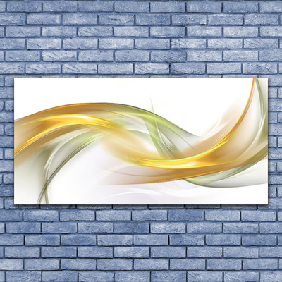 Glass Print Abstract art gold yellow