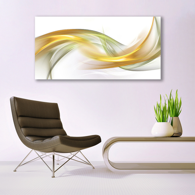 Glass Print Abstract art gold yellow