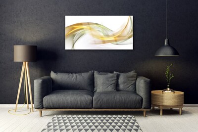 Glass Print Abstract art gold yellow