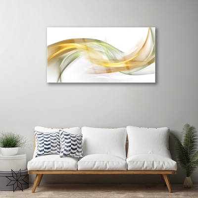 Glass Print Abstract art gold yellow