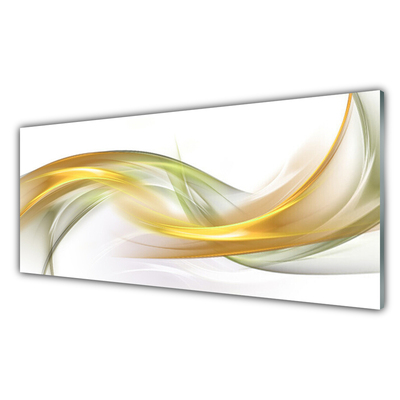 Glass Print Abstract art gold yellow