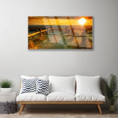 Glass Print Sun way architecture orange yellow