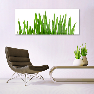 Glass Print Grass floral green white