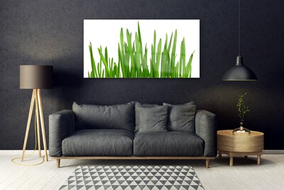 Glass Print Grass floral green white