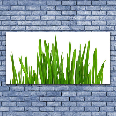 Glass Print Grass floral green white