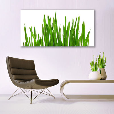 Glass Print Grass floral green white