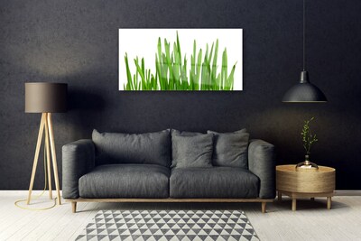 Glass Print Grass floral green white