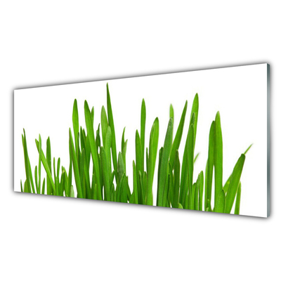 Glass Print Grass floral green white