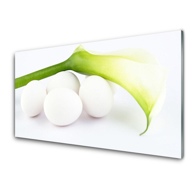 Glass Print Eggs floral white green