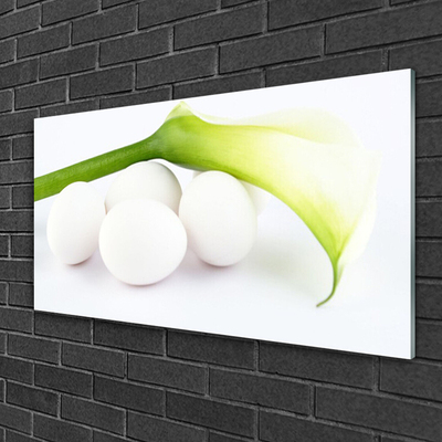 Glass Print Eggs floral white green