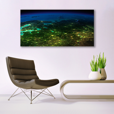 Glass Print Abstract art green blue