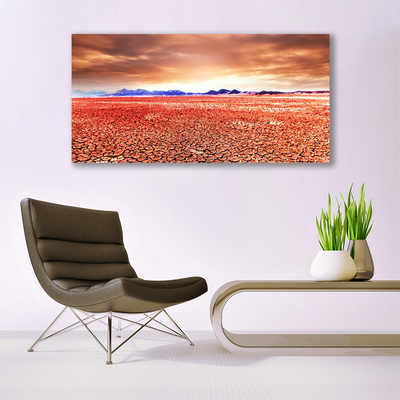 Glass Print Desert landscape red blue