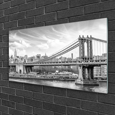Glass Print Bridge architecture grey white