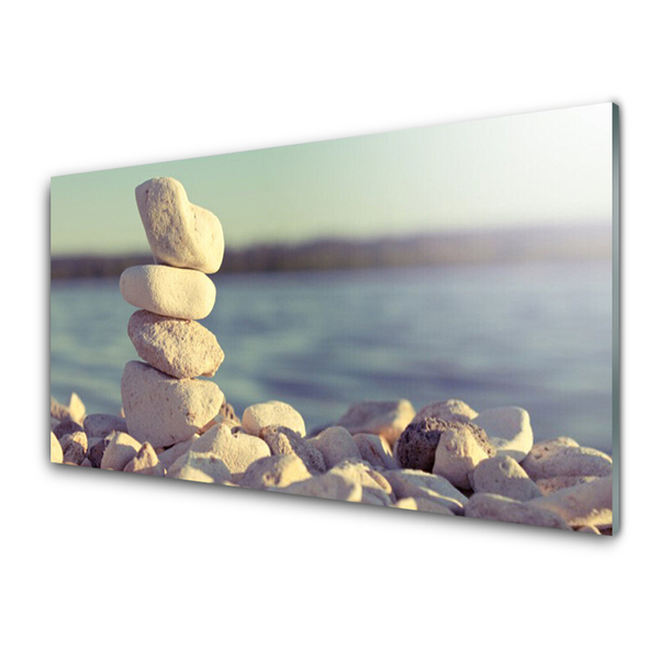 Glass Print Stones art white