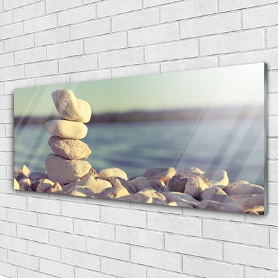 Glass Print Stones art white