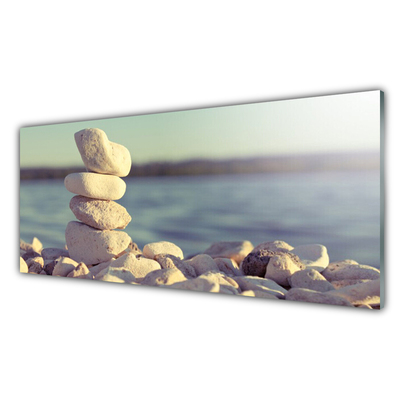 Glass Print Stones art white