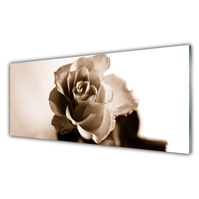 Glass Print Rose floral sepia