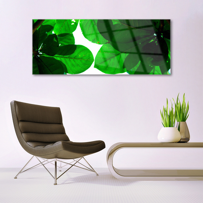 Glass Print Leaves floral green