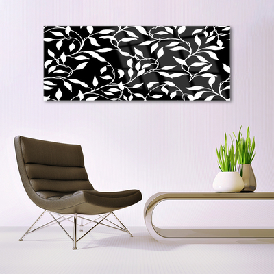 Glass Print Abstract art black white