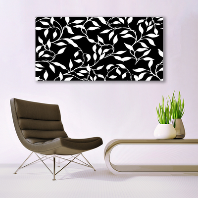 Glass Print Abstract art black white