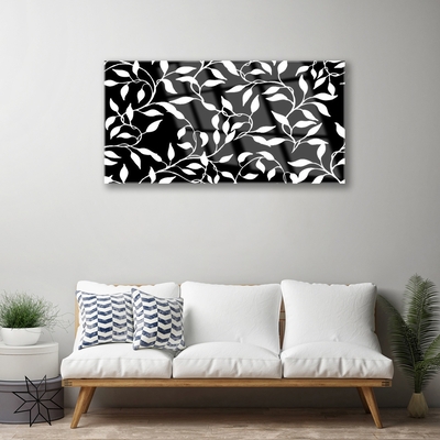 Glass Print Abstract art black white