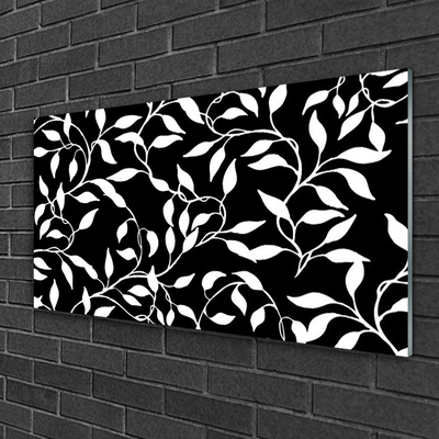 Glass Print Abstract art black white