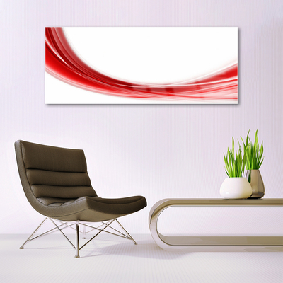 Glass Print Abstract art red white