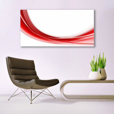 Glass Print Abstract art red white