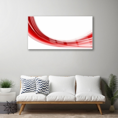 Glass Print Abstract art red white