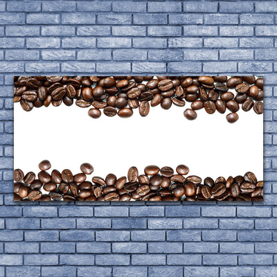 Glass Print Coffee beans kitchen brown white