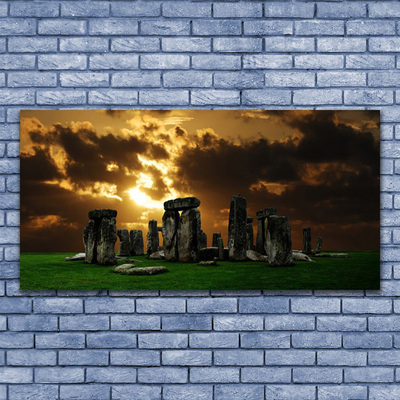 Glass Print Stones landscape grey green