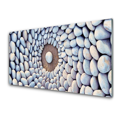 Glass Print Stones art grey