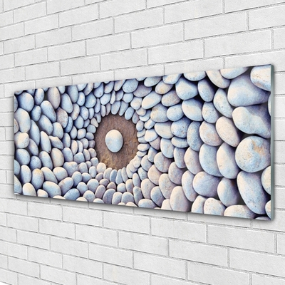 Glass Print Stones art grey