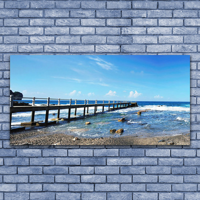 Glass Print Ocean beach landscape blue