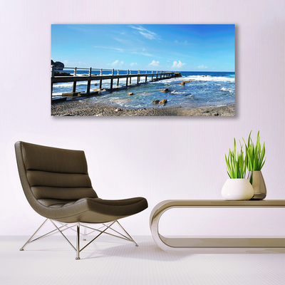 Glass Print Ocean beach landscape blue